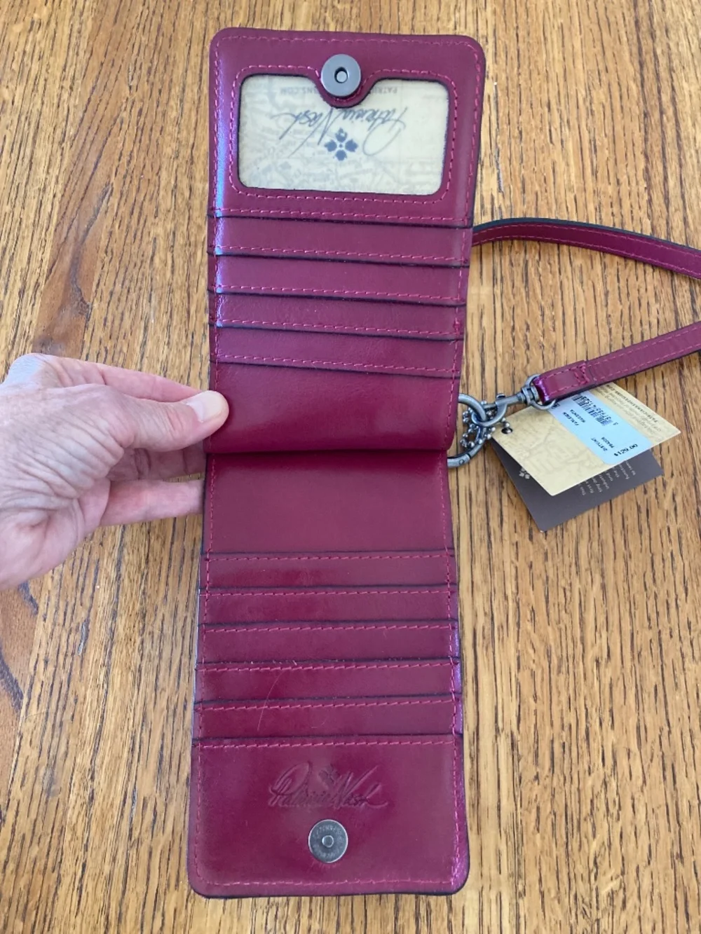 Patricia Nash “Farleigh” Magenta Leather Crossbody Bag - Picture 3 of 7